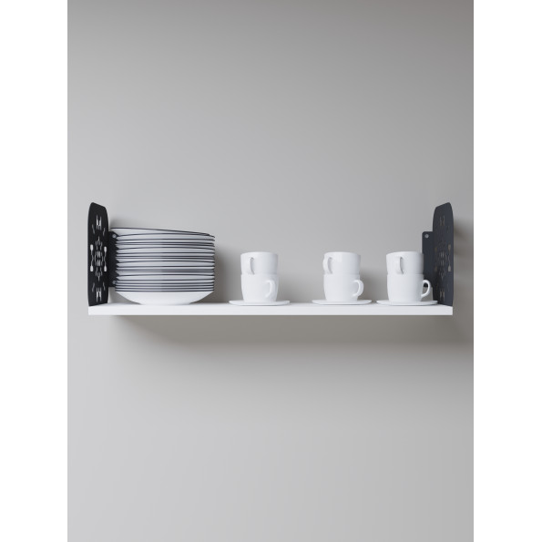 Полка навесная 22х70х22 см из ЛДСП Антрацит - Белая -
                                                        Фото 5